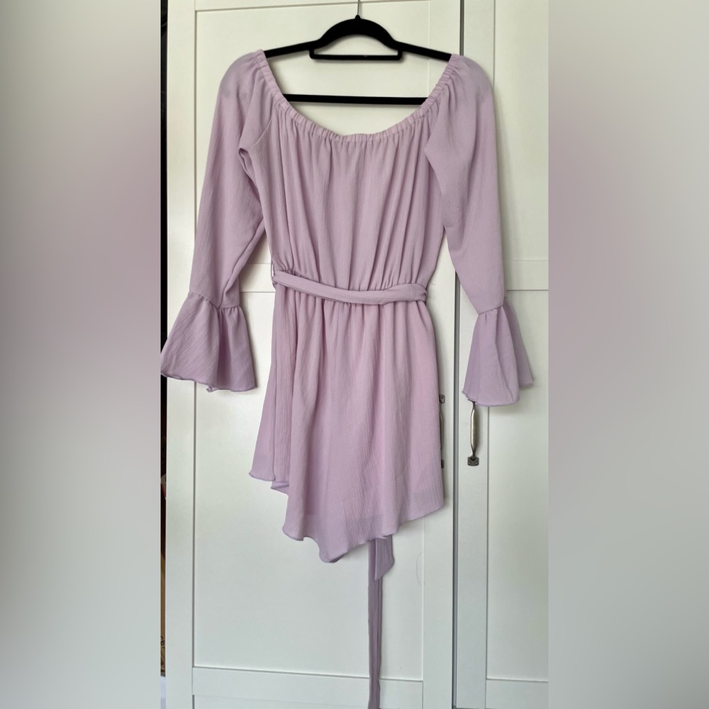 Fashion Nova Romper in Lilac.